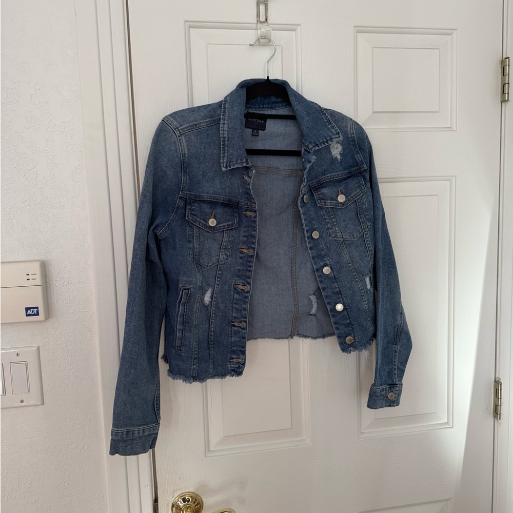 Just USA Distressed Blue Jean Jacket